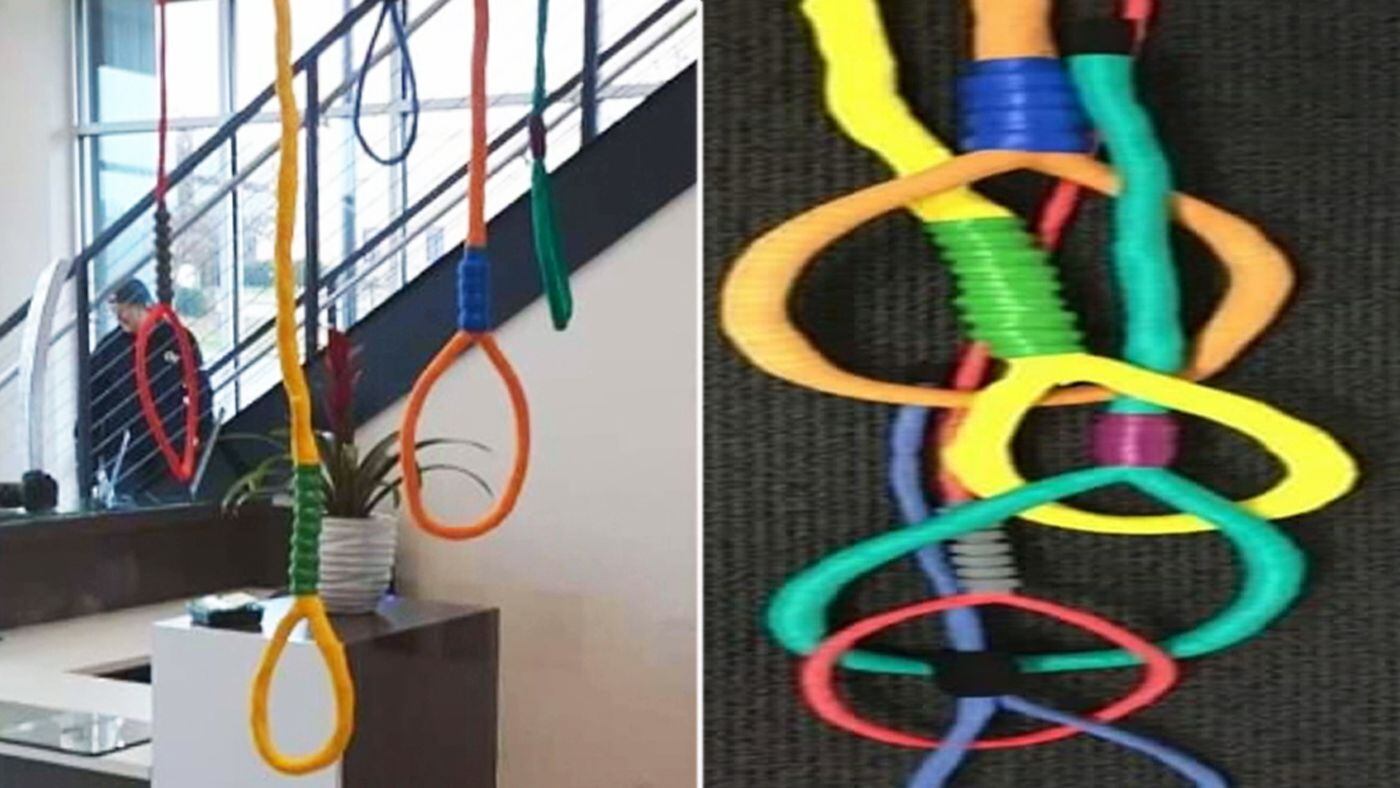 Art Display Using Nooses Hanging From Ceiling Taken Down